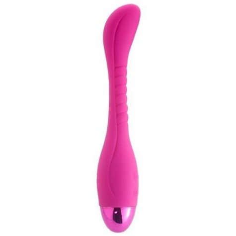 Розовый вибратор INDULGENCE Slender G Vibe - 21 см.